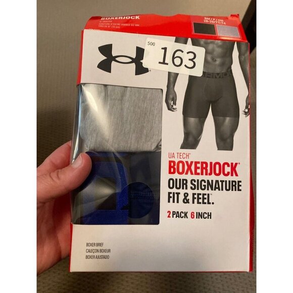 Under Armour 2 Pack Mens Tech 6" Boxerjock - blue and gray - Size Small - Picture 2 of 3